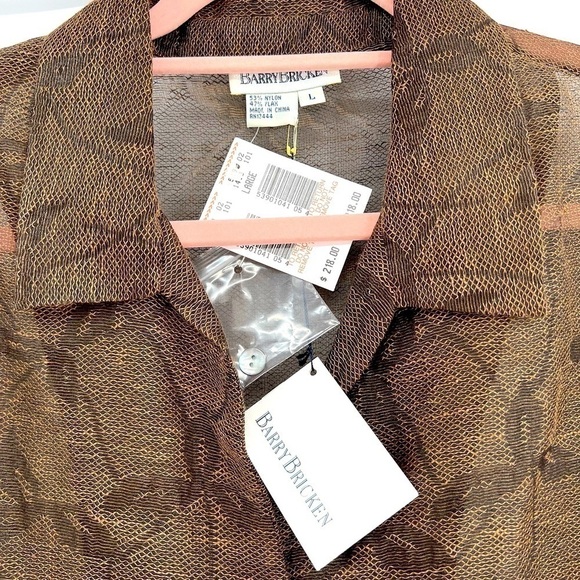 Barry Long Sleeve Button Down Blouse Size L Vintage NWT - Picture 9 of 11